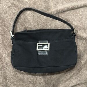 Fendi black Mamma Baguette Neoprene